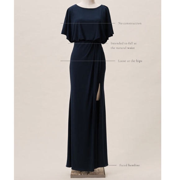 BHLDN Lena Dress, Size 4, Navy Color - Picture 3 of 3
